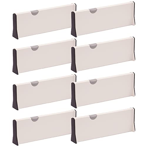 Set of 8 Adjustable Drawer Dividers Organizer Separators Plastic Dresser Organizer for Bedroom (8 Count)