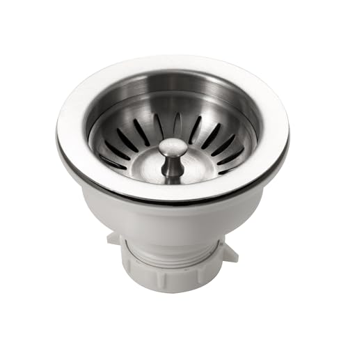 190-9180 - 3-1/2 inch Stainless Steel Kitchen Sink Basket Strainer, Durable Food Catcher Stopper for Metal Kitchen Sink, Ideal for Filtering Waste and Preventing Clogs (3.5 Inch - Stainless Steel)