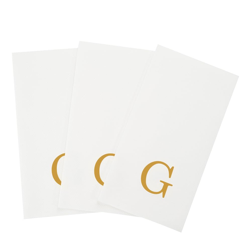 Paper Rectangle Gold Letter g Linen (Gold / 50 Count / G)