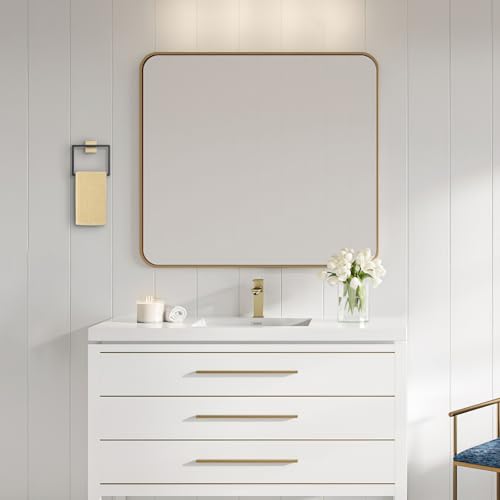 Black and Gold Towel Ring Square Hand Towel Holder Towel Hanger Bathroom Hardware Accessories Stainless Steel Wall (Black&gold / 1 Pc)