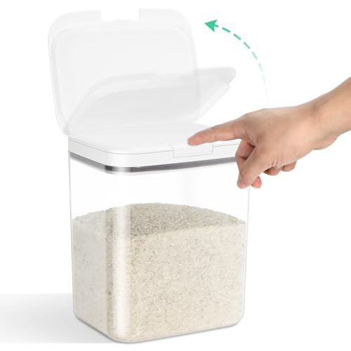 11 Lbs Rice Storage Container 5.8Qt Flour Sugar Containers with Flip (5.8Qt-Rectangle)