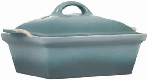 Le Creuset Stoneware Heritage Covered Square Casserole, 2.5qt. (9"), Sea Salt