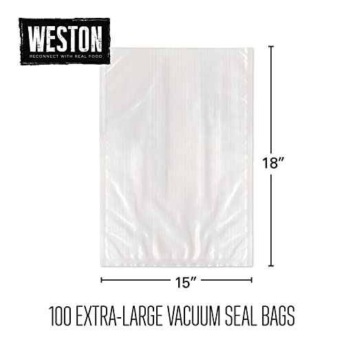 Vacuum Sealer Bags (100 Count, Clear / 15" x 18" (Extra Large))