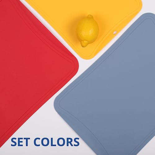 TPU Cutting Boards (3 Piece Set / Red, Blue, Yellow)