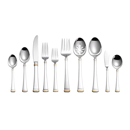 Harmony 65 Piece Flatware Set for 12 (65 Piece Set / Harmony Gold Accent)