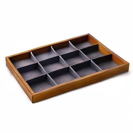 Solid Wood Jewelry Tray (Grey 12 grid tray)