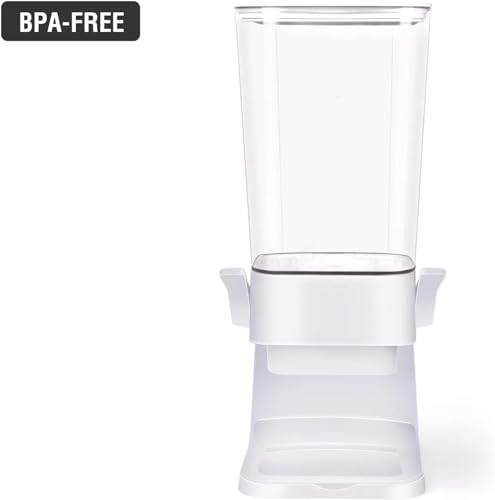 Cereal Dispenser Countertop Large Cereal Containers Storage White (J:White & 3pack / A(Upgrade Materials))