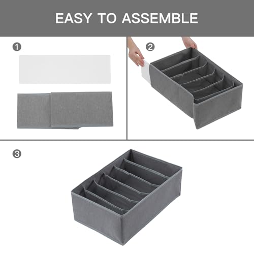 Jeans Pants Organizer for Closet (Grey / 6 Grids)