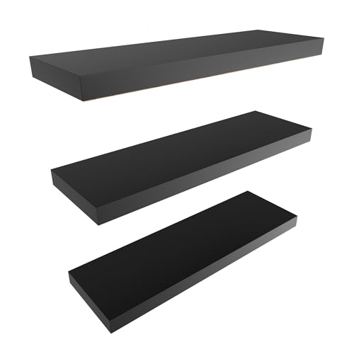 Floating Shelves for Wall (Black / 24"-3pack)