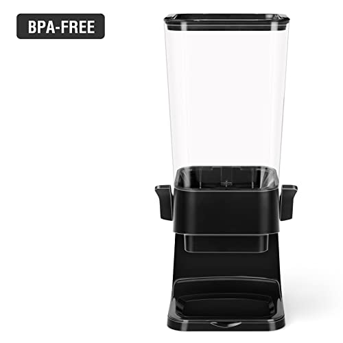 Cereal Dispenser Countertop 2 Pack 5.5 Qt Large Cereal Storage Container (D:Black & 2pack / A(Upgrade Materials))