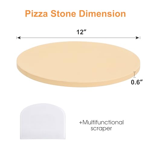 Small 12 inch Round Pizza Stone (Round 12x0.6 inch)