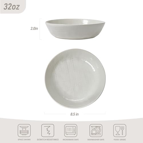 Moonlight 8.5 Inch Pasta Bowls Set of 4 (White / Moonlight)