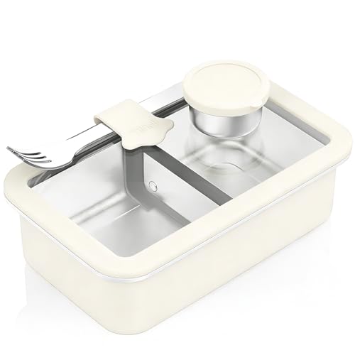 Stainless Steel Bento Box for Adult (1-3 Beige / 1250 ml/42 oz)