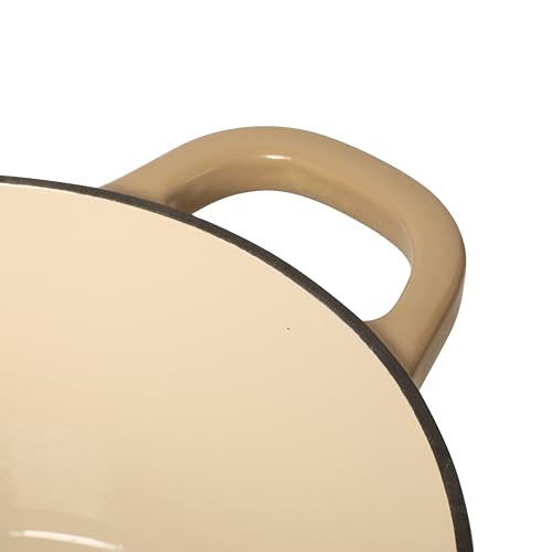 Artisan 5 Quart Enameled Cast Iron Dutch Oven Pot with Lid (Gradient Taupe / 5-Quart)