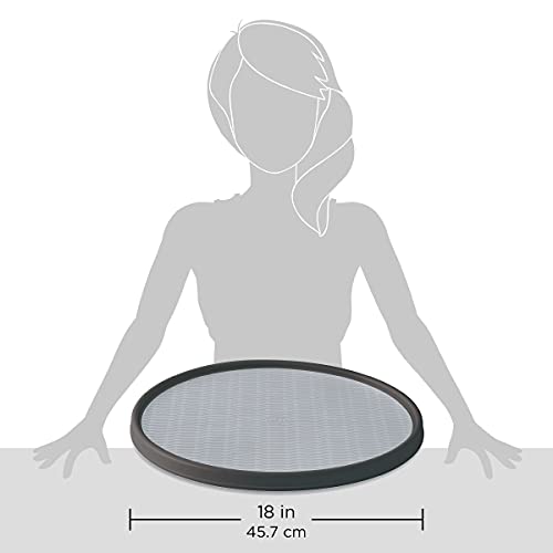Non Skid Pantry Cabinet Lazy Susan Turntable (Charcoal/Light Gray / 18 Inch)