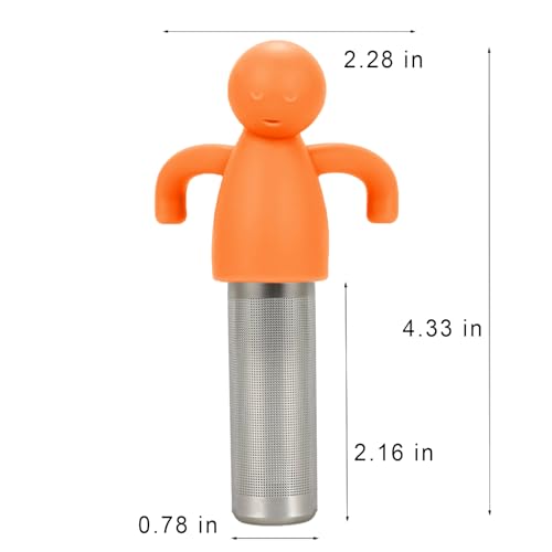 Fine Mesh Tea Infuser for Loose Leaf Cute Tea Steeper (Orange)
