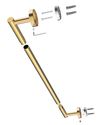 24 Inch Brushed Towel Bar Towel Rack for Bathroom Kitchen Hand Towel Holder Dish Cloths Hanger SUS304 Stainless Steel RUSTPROOF Wall Mount (Brushed Gold / 24 inch(Center to Center))