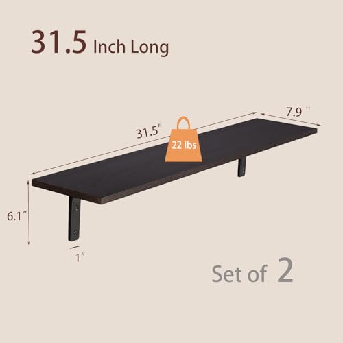 Long Wall Shelves (Espresso / 31.5 Inch)