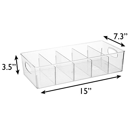 Pantry Storage Bins with Removable Dividers (4 Count)