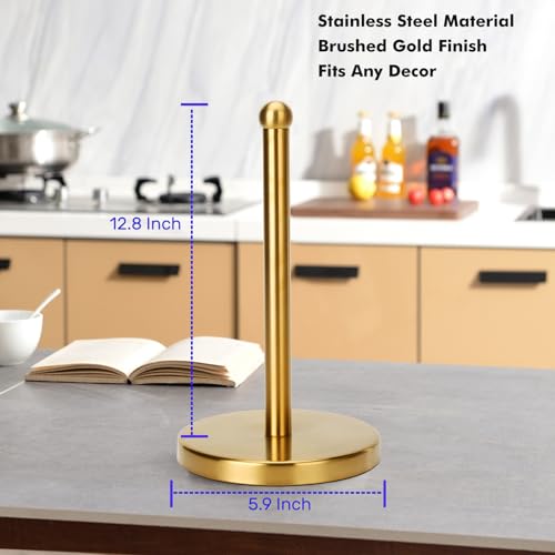 Paper Towel Holder Stand with Sturdy Base Fits Standard and Jumbo Sized Paper Towel