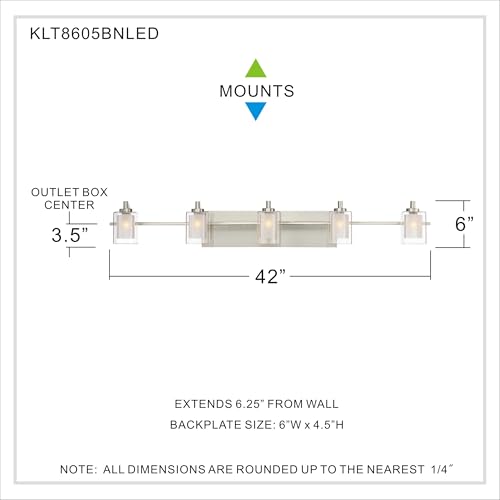 Kolt 42" LED Vanity Light (5-Light / Brushed Nickel)