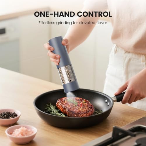 Electric Salt and Pepper Grinder Set (Slate Gray)