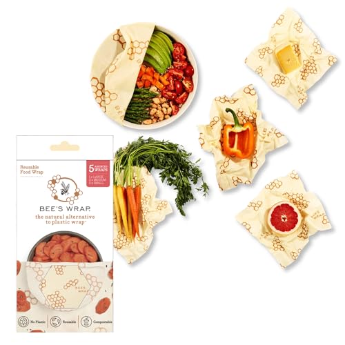 Beeswax Food Wraps (Honeycomb / 2 Large & 3 Medium)