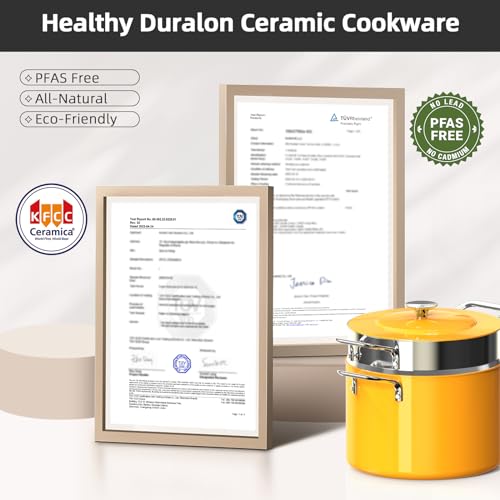 Lux 13pc Forged Lightweight Nonstick Ceramic Cookware Set (Goldenrod)