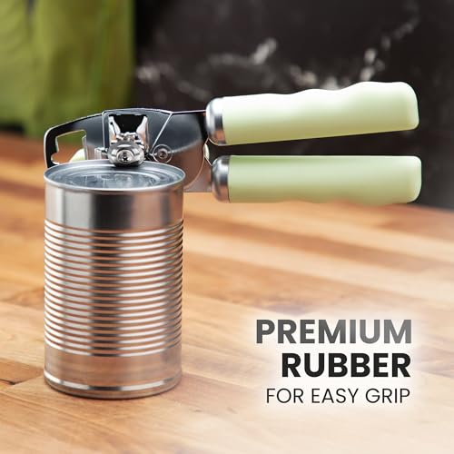 Manual Can Opener Heavy Duty Patented Stainless Steel (Matcha Cream / Comfy Grip)