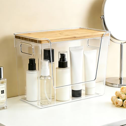 2 Set Potato And Onion Storage Bins with Bamboo Lid (2 Count)