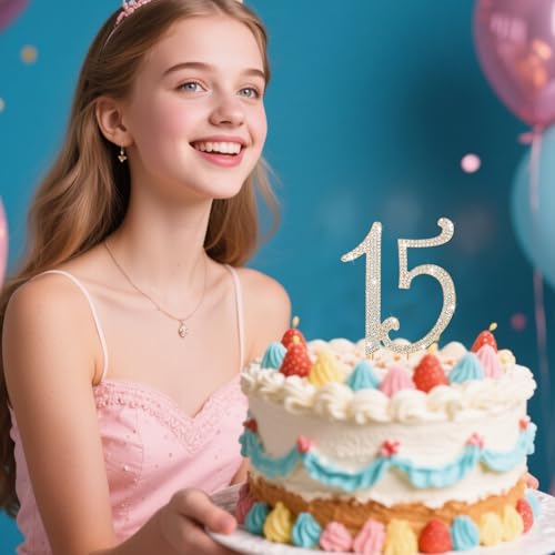 15 Cake Topper with Rhinestones (15)