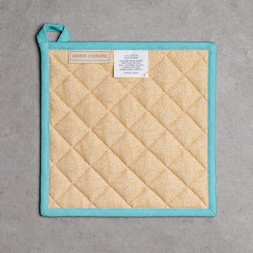 Pot Holders 100% Cotton Potholders (041 - Luxury Loft - Peach / 8" x 8" (Pot Holder Pack of 2))