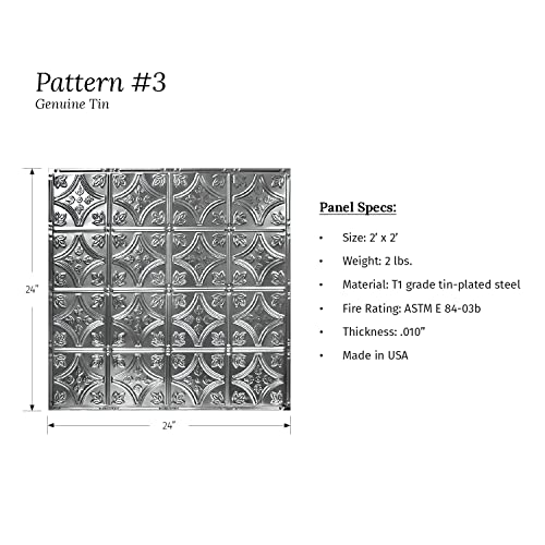 Tin Backsplash [5 (Pattern #3 / Bright White Satin)