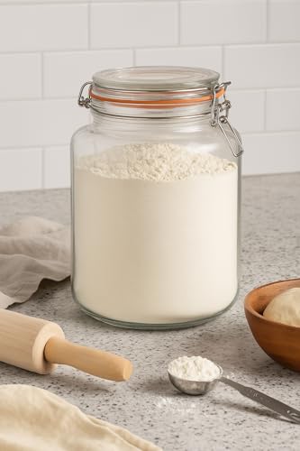 Large 1 Gallon Glass Mason Jar with Hinged Lids (1 Gallon)