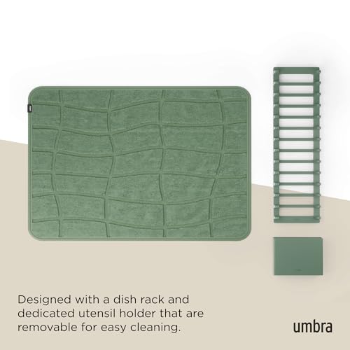 Udry Dish Drying Rack with Microfiber Mat (24" x 17" / Spruce)
