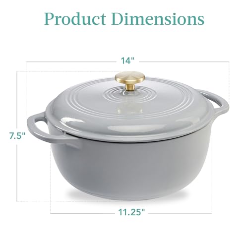 6 Quart Enamel Cast (French Gray / 6qt Round)