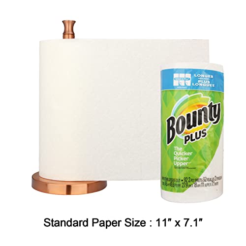 Paper Towel Holder Stand for Kitchen Countertop & Dining Room Table (Copper / Modern)