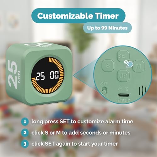 Pomodoro Timer (Green 5-10-25-50 Min)