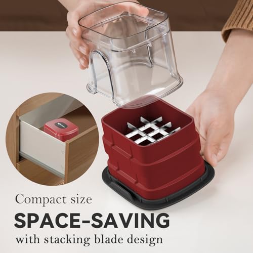 Multifunctional Vegetable Chopper Red (Cube / Red)
