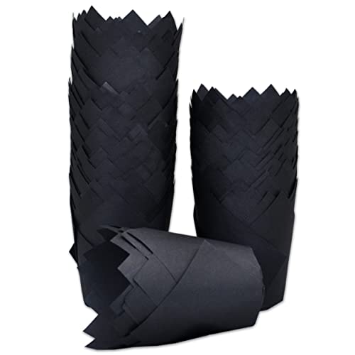 Black color Large size Tulip Baking Cups 2 (Black)