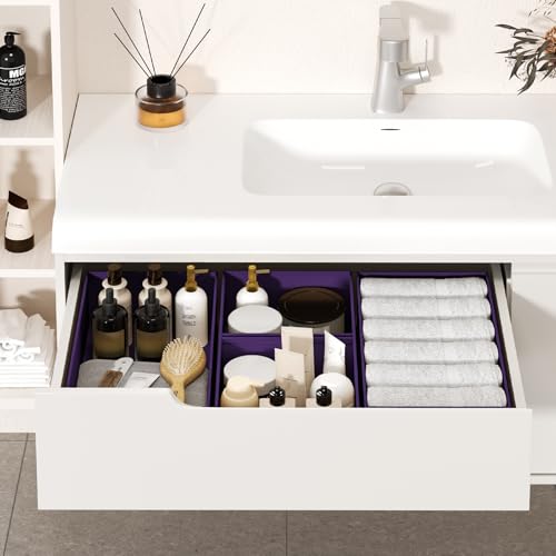 Drawer Organizer Clothes (Purple / 15 Pack)