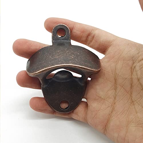 12PCS Wall Mounted Bottle Opener Vintage Beer Bottle Opener Suitable for Bars KTV Hotels Homes(Red Bronze)