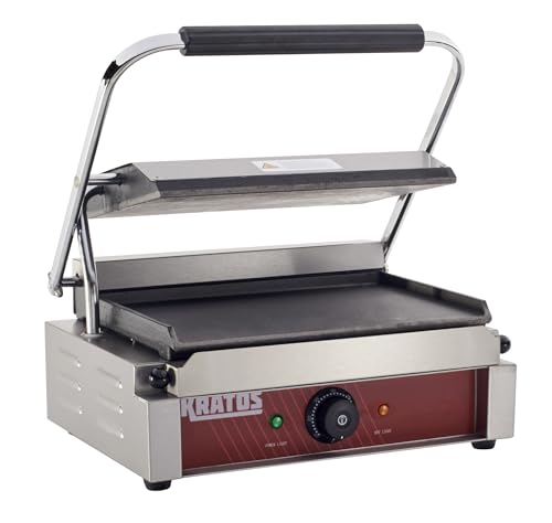 Commercial Electric Panini Sandwich Grill with Smooth Plates (Medium w/ Smooth Plates)