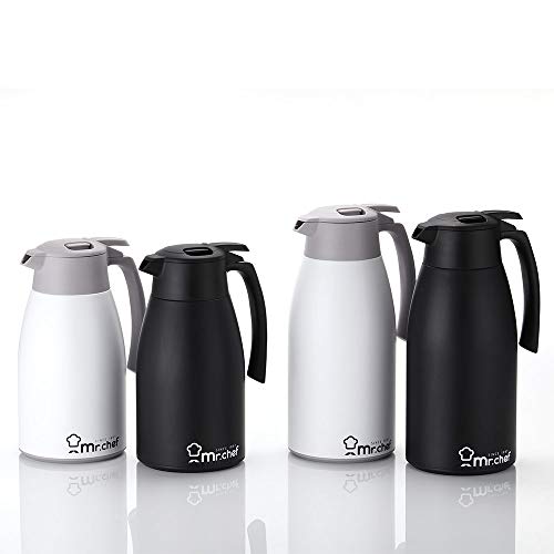 SINCE 1997 MR.CHEF 68Oz Thermal Coffee Carafe (White / 67.6 Ounces)