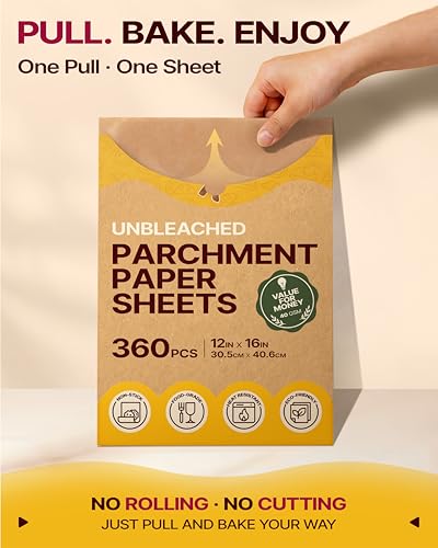 12x16 Inch Parchment Paper Sheets 360PCS (12x16 Inch 360 Pcs)