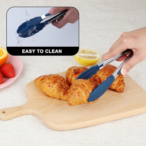 Small Silicone Kitchen Tongs 7 (Classic Blue)