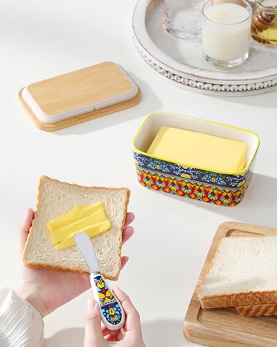 KRVI Butter Dish with Lid (Tulum Sunburst)