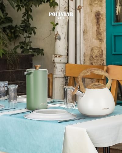 POLIVIAR Tea Kettle (2.7 Quarts / White)