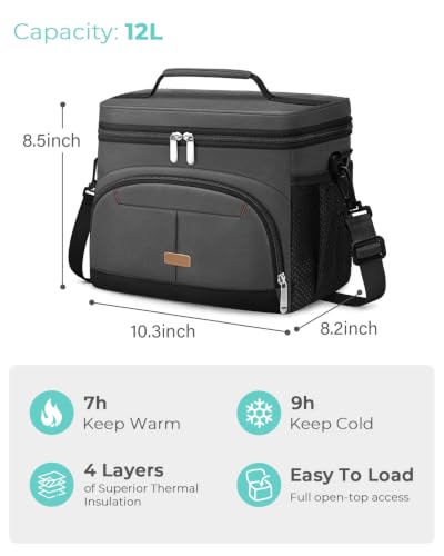 Lunch Box for Men Women Insulated Lunch Tote Cooler Bag Lunchbox