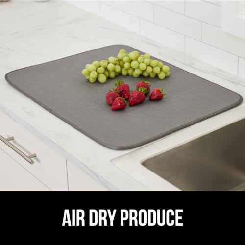 Ultra Absorbent Microfiber Dish Drying Mat (18" x 16" (2 Pack) / Microfiber / Gray)